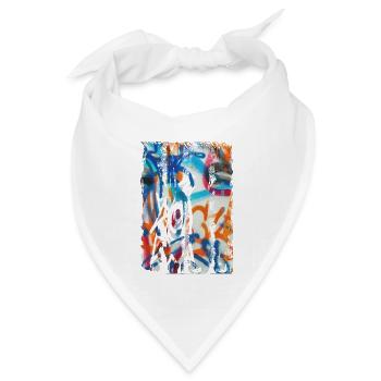 Graffiti-Stil Splash Hip Hop Farben Maler Farbe - Bandana Dreieckstuch - Weiß - Vorne