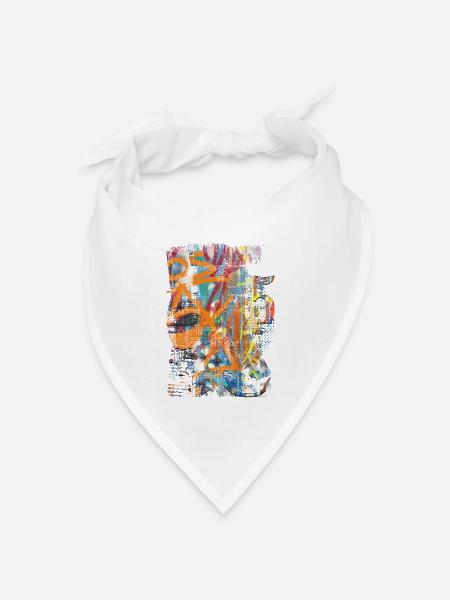 Graffiti-Stil Splash Hip Hop Farben Maler Farbe - Bandana Dreieckstuch - Weiß