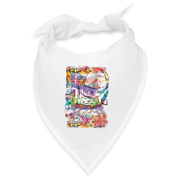 Graffiti-Stil Splash Hip Hop Farben Maler Farbe - Bandana Dreieckstuch - Weiß - Vorne