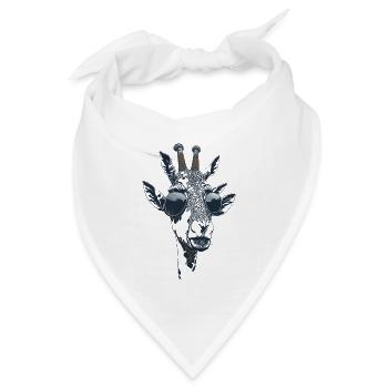 Das Portrait einer Giraffe mit Sonnenbrille - Bandana Dreieckstuch - Weiß - Vorne