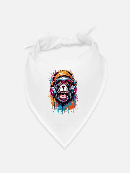 Coole Affe - Bandana Dreieckstuch - Weiß