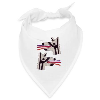 Dreizüngige Hunde - Bandana Dreieckstuch - Weiß - Vorne