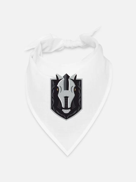 Ritterhelm Wappen Schild – Grafik - Bandana Dreieckstuch - Weiß