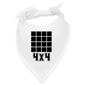 4x4 Würfel Cubes - Bandana Dreieckstuch - Weiß - Vorne
