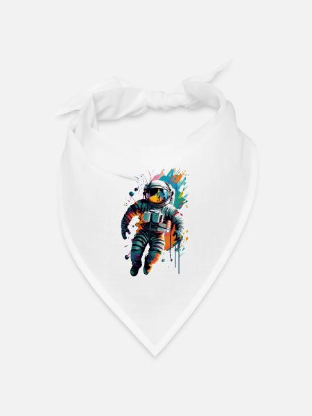 Astronaut im Weltall Weltraum - Astronaut Space - Bandana Dreieckstuch - Weiß