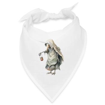 Fabelwesen Mit Totenmaske Fantasy Shirt - Bandana Dreieckstuch - Weiß - Vorne