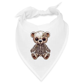 Teddybär / Kuscheltier / Stofftier / Geschenkidee - Bandana Dreieckstuch - Weiß - Vorne