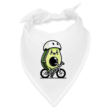 Tretgrube: Die Rad-Avocado - Bandana Dreieckstuch - Weiß - Vorne