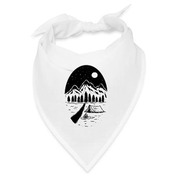 Natur Camping in den Bergen - Bandana Dreieckstuch - Weiß - Vorne
