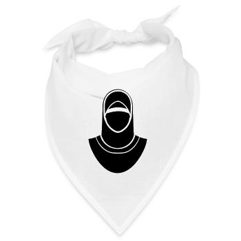 Hijab Kopftuch Muslimische Frau - Bandana Dreieckstuch - Weiß - Vorne