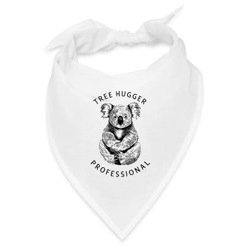 Professional Tree Hugger - Minimalistisches Koala- - Bandana Dreieckstuch - Weiß - Vorne