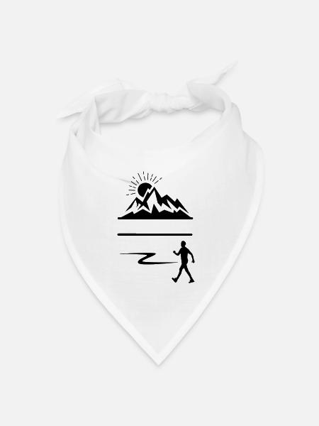 Wanderer Mann Berge Banner - Bandana Dreieckstuch - Weiß