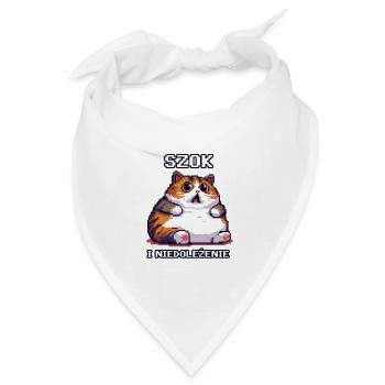 Fette Katze Schock und Unglauben - Bandana Dreieckstuch - Weiß - Vorne