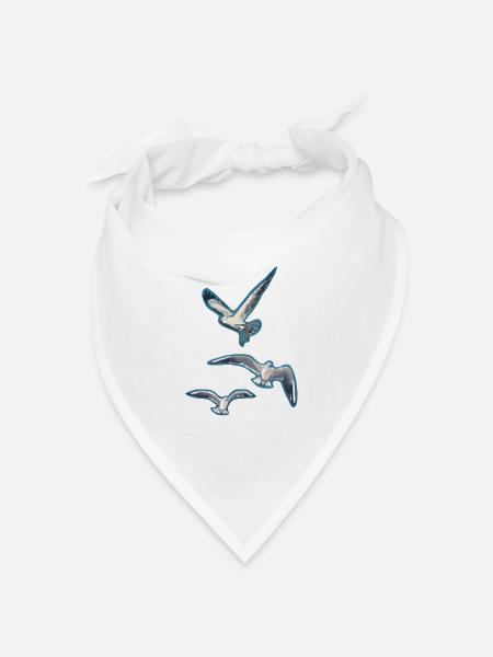 Abstrakte Möwen - Bandana Dreieckstuch - Weiß