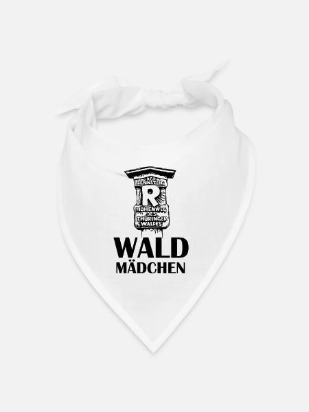 Wald Mädchen Rennsteig - Bandana Dreieckstuch - Weiß