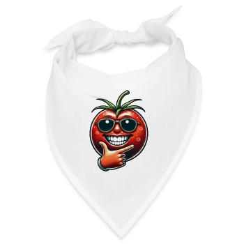 Coole Tomate Sonnenbrille rote Tomate lustiges - Bandana Dreieckstuch - Weiß - Vorne