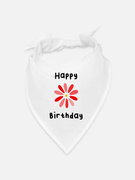 ALLES GUTE ZUM GEBURTSTAG. ALLES GUTE ZUM GEBURTSTAG. GEBURTSTAG. - Bandana Dreieckstuch - Weiß