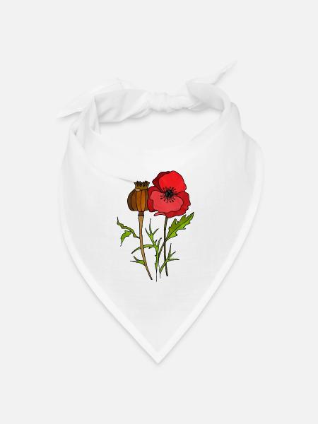 Blumen - Bandana Dreieckstuch - Weiß