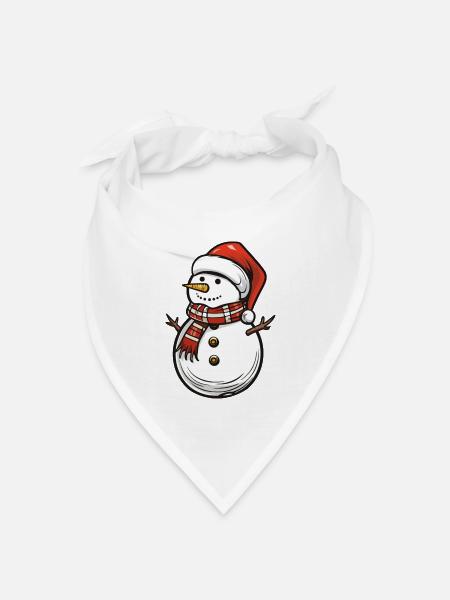schneemann weihnachten - Bandana Dreieckstuch - Weiß