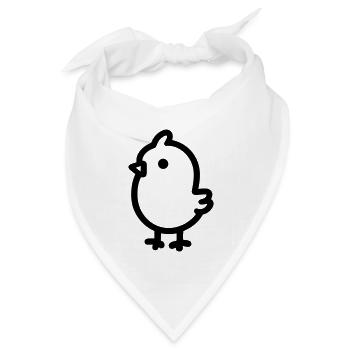 Küken - Bandana Dreieckstuch - Weiß - Vorne