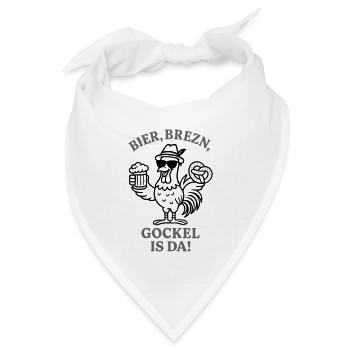 Gockel is da! - Lustiges Hahn Party Design - Bandana Dreieckstuch - Weiß - Vorne