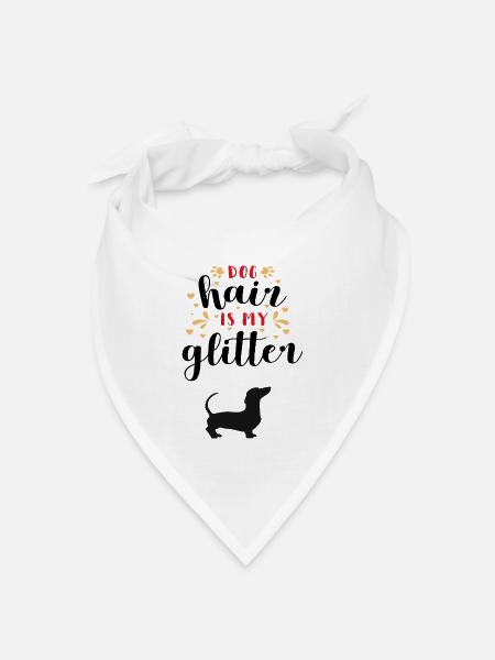 Hundehaare sind mein Glitter - hundeliebhaber - Bandana Dreieckstuch - Weiß