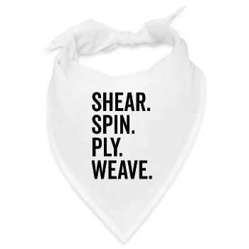 Scher-Spin-Ply-Gewebe - Bandana Dreieckstuch - Weiß - Vorne