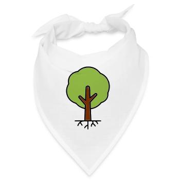 Baum Silhouette Grün Cartoon - Bandana Dreieckstuch - Weiß - Vorne