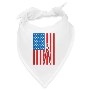 4. Juli USA Architektur - Bandana Dreieckstuch - Weiß - Vorne
