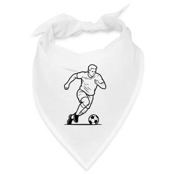 Fußball Spieler Schuss Torjäger Vektor - Bandana Dreieckstuch - Weiß - Vorne