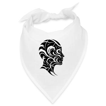 Elgante Linien Kunst - Bandana Dreieckstuch - Weiß - Vorne