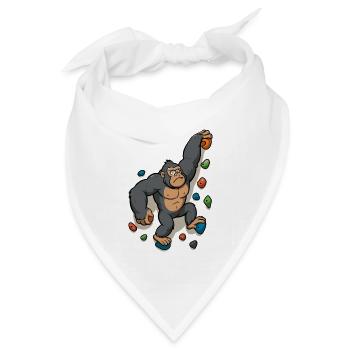 Lustiger Gorilla Bouldern Klettern Humor Shirt - Bandana Dreieckstuch - Weiß - Vorne