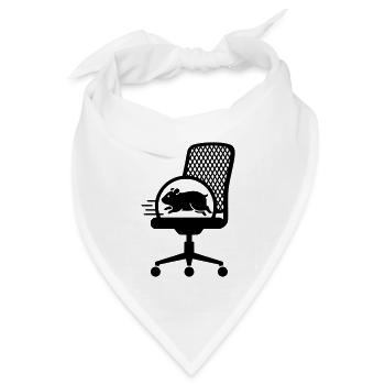 Hamsterrad Bürostuhl Stress - Bandana Dreieckstuch - Weiß - Vorne