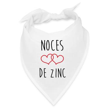 Zinkhochzeit 76 Jahre - Bandana Dreieckstuch - Weiß - Vorne