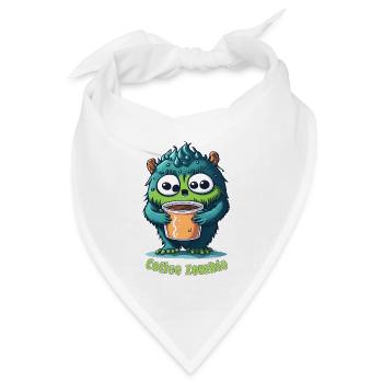 Kaffeemonster  - Koffein Zombie - Morgenmuffel - Bandana Dreieckstuch - Weiß - Vorne