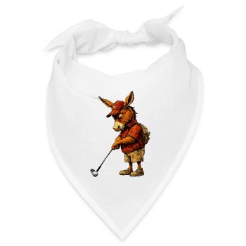 Golf Esel - Bandana Dreieckstuch - Weiß - Vorne