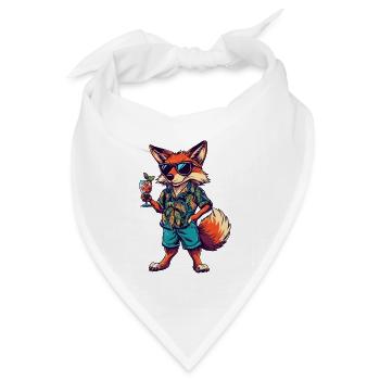 Fuchs Comic Sommer - Bandana Dreieckstuch - Weiß - Vorne