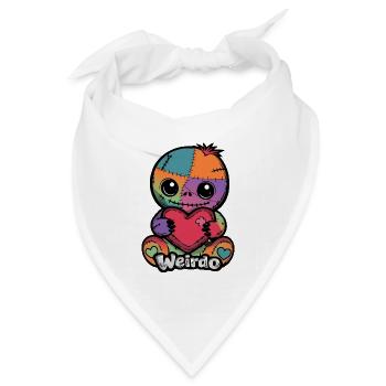 Patchwork Kuschelheld Weirdo Creepy Cute Design - Bandana Dreieckstuch - Weiß - Vorne