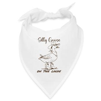 Cowboy Goose Dumme Gans - Bandana Dreieckstuch - Weiß - Vorne