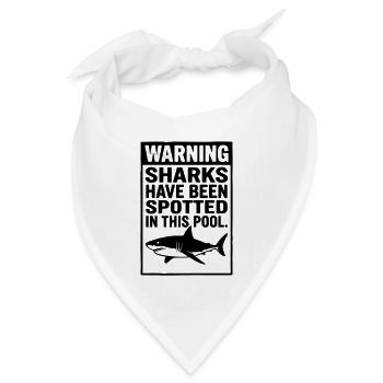 Sharks Pool Haie im Pool - Bandana Dreieckstuch - Weiß - Vorne