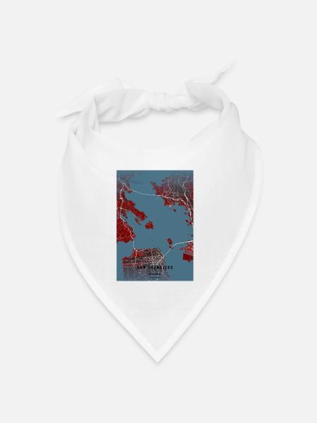Stilisierte Karte von San Francisco - Bandana Dreieckstuch - Weiß