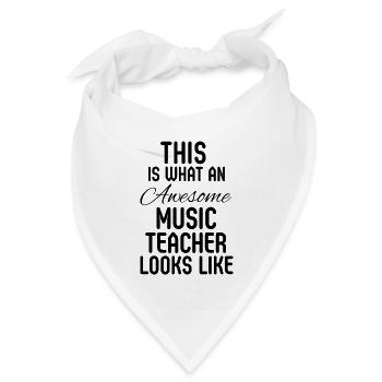Musiklehrer-Wertschätzung Grundschulgeschenk - Bandana Dreieckstuch - Weiß - Vorne