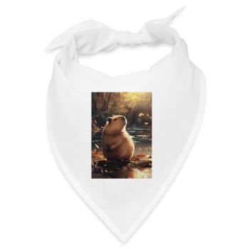 Herbstmurmeltier im Spiegelbild - Bandana Dreieckstuch - Weiß - Vorne