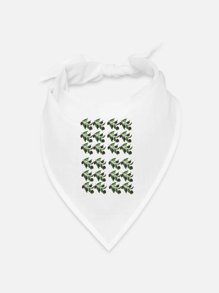 Olivenzweige Muster - Bandana Dreieckstuch - Weiß