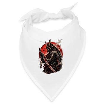 Blutmond-Samurai-Krieger - Bandana Dreieckstuch - Weiß - Vorne