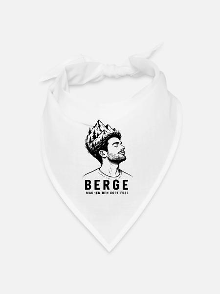 Berge im Kopf - Bandana Dreieckstuch - Weiß