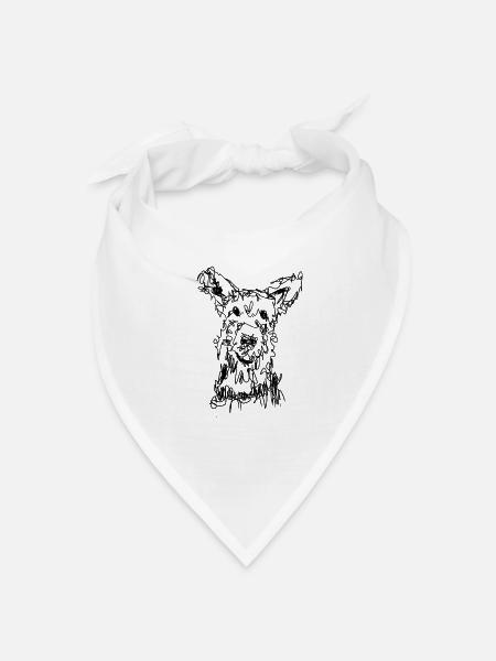 Terrier Berger de Picardie - Bandana Dreieckstuch - Weiß