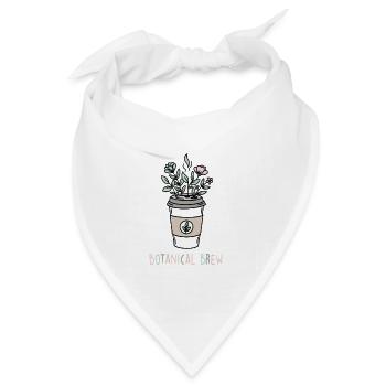 Botanischer Kaffeezauber - Bandana Dreieckstuch - Weiß - Vorne