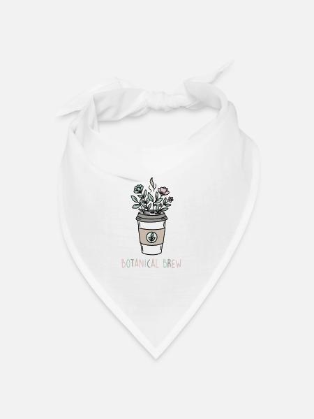Botanischer Kaffeezauber - Bandana Dreieckstuch - Weiß