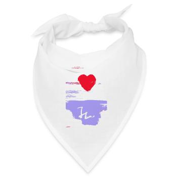 Kunstmotiv Herz von Jörg Langhans - Bandana Dreieckstuch - Weiß - Vorne